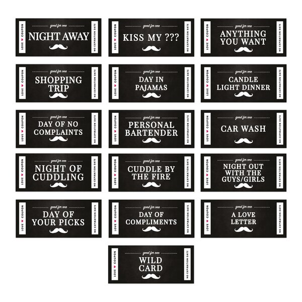 The Holiday Aisle® Mustache Design Love Unique Funny Romantic Coupons Wayfair